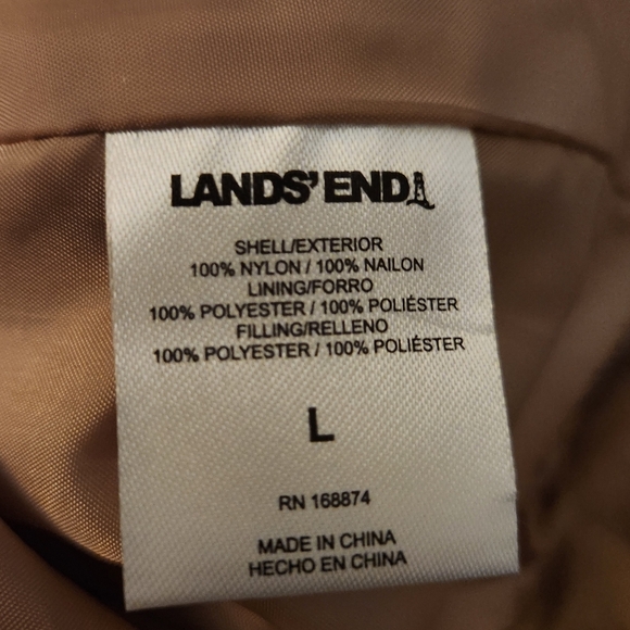 Lands End 3 in 1 Tan Water Resistant Jacket with Hood and Visor in Size Large - Picture 3 of 9